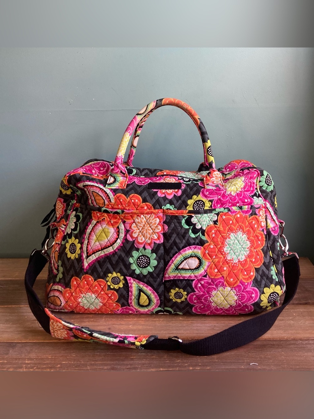 Retired Vera Bradley Grand Weekender Duffel Bag Ziggy Zinnia